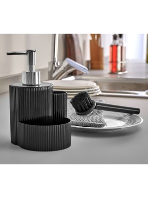 Özbience Pratik ve Şık Tezgah Üstü Mutfak Banyo Sıvı Sabunluk Seti