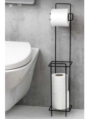 Özbience Şık Siyah Kare Tasarımlı Çok Amaçlı Yedekli Wc Kağıtlık