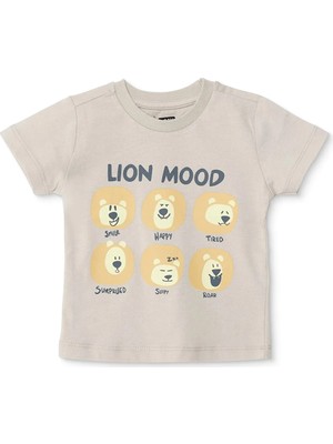 Hellobaby Erkek Bebek Tişört Hayvan Baskılı Bisiklet Yaka Kısa Kol