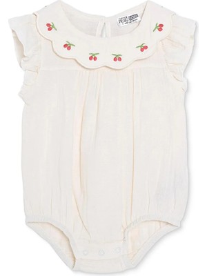 Hellobaby Kız Bebek Body Çıtçıtlı Bisiklet Yaka Kısa Kol
