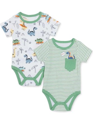 Hellobaby Erkek Bebek 2li Body Çizgili Çıtçıtlı Çıtçıtlı Yaka Kısa Kol