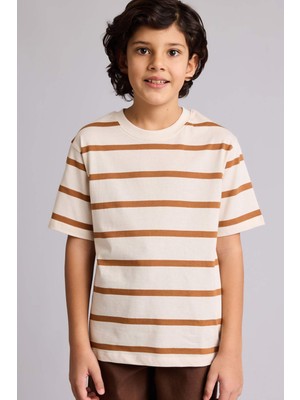 DeFacto Çizgili Tişört Erkek Çocuk D7864A826SM