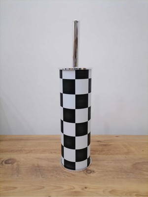 Özbience Metal Desenli Modern Banyo ve Tuvalet Fırçası Seti