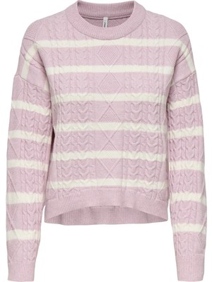 Only Onlkatıa Ls Cable O-Neck Pullover cc Knt
