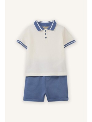 DeFacto Pike Polo Tişört Şort 2'li Takım Erkek Bebek G9987A526SM