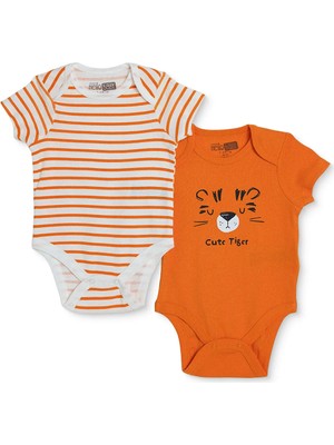 Hellobaby Erkek Bebek 2li Body Hayvan Baskılı Çıtçıtlı Zarf Yaka Kısa Kol