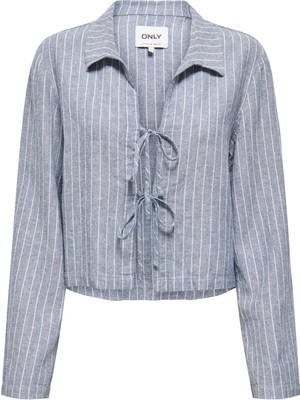 Only Onlludo Lınen Blend Strıpe Jacket cc Otw