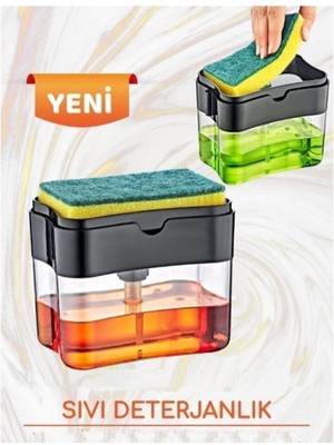 Özbience Pratik Deterjan Hazneli Pompalı Süngermatik, 380 Ml, Temiz ve Hijyenik Kullanım