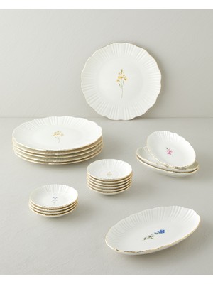 English Home Soft Garden Porselen Kahvaltı Takımı 20 Parça 6 Kişilik Gold