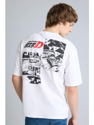 DeFacto %100 Pamuk Initial D Boxy Fit Baskılı Kısa Kollu Tişört G5532AX26SM