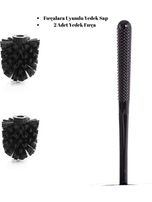 Özbience 2 Adet Yedek Wc Fırça Ucu ve Sapli, Pratik ve Temiz Kullanım