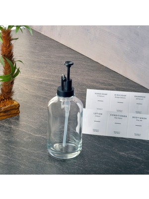 Özbience Şeffaf Cam Sıvı Sabunluk, Şık ve Modern Banyo ve Mutfak Aksesuarı