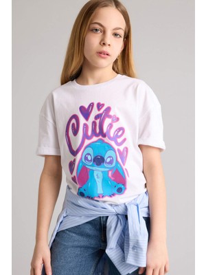 DeFacto %100 Pamuk Disney Lilo & Stitch Tişört Kız Çocuk G8184A826SM