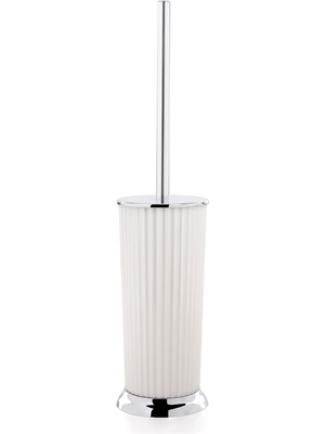 Özbience Nely Wc Fırça Beyaz Krom Kaplama, Şık ve Dayanıklı Temizlik Ürünü