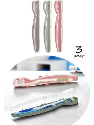 Özbience 3 Adet Seyahat Diş Fırçası Kabı, Hijyenik Saklama Kutusu Seti