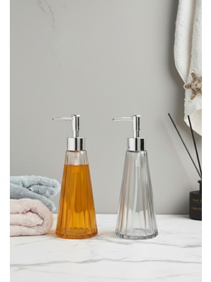 Özbience Cam Sıvı Sabunluk, Şık ve Pratik Aksesuar Seti, 2'li Paket