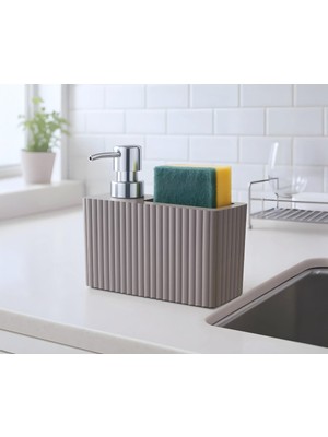Özbience Dikdörtgen Şık Mutfak ve Banyo Sıvı Sabunluk Seti