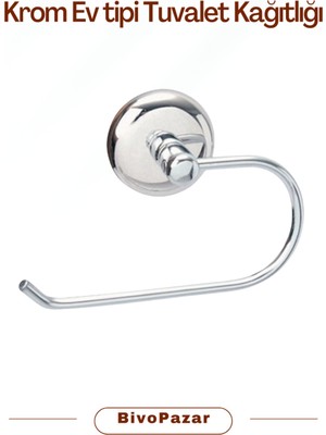 Özbience Şık ve Dayanıklı Paslanmaz Krom Tuvalet Kağıdı Tutucu