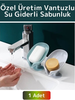 Özbience Banyo ve Mutfak Için Şık ve Pratik Su Giderli Sabunluk, Vantuzlu Tasarım