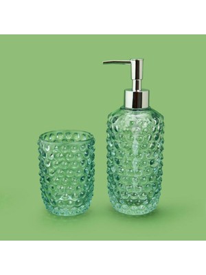 Özbience Şık Füme Cam Banyo Sıvı Sabunluk Çift Seti