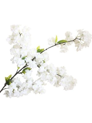 Nettenevime 90 cm Beyaz Yapay Çiçek Japon Kiraz Çiçeği Tek Dal Plastik Özellik Ev & Ofis Dekorasyonu