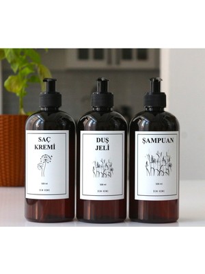 Özbience Amber Görünümlü 3’lü Plastik Sabunluk Seti, Banyo ve Duş Aksesuarları