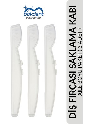 Özbience Geniş Şeffaf Diş Fırçası Saklama Kabı, 3'lü Set