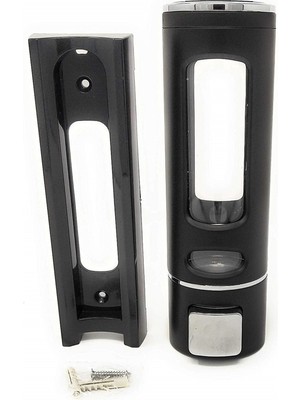 Özbience Siyah 400 ml Duvara Monte Manuel Sabunluk Banyo ve Mutfak Seti