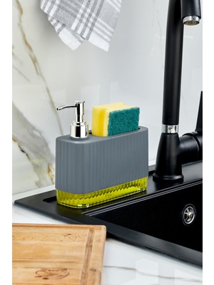 Özbience Şeffaf Renkli Modern Sıvı Sabunluk, Pratik Tasarım, 550 ml