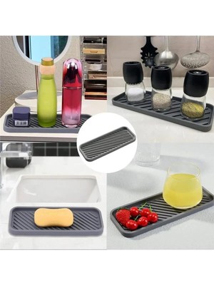 Özbience Esnek Silikon Yağdanlık Altlığı Çok Amaçlı Organizer Sabunluk 23X10 cm