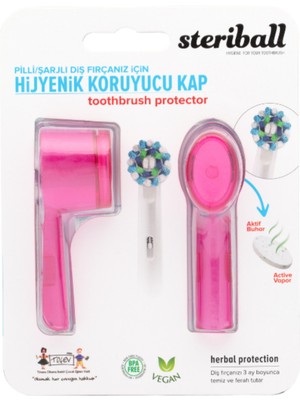 Özbience Şarjlı ve Pilli Diş Fırçası Için Hijyenik Koruma Kabı, 2’li, Pembe