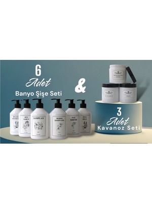 Özbience 9'lu Beyaz Banyo ve Mutfak Şişe Kavanoz Seti 500 ml