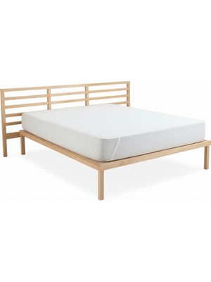 Beyaz Düz Desenli Tek Kişilik Sıvı Geçirmez Yatak Alezi Yatak Koruyucu 100 x 200