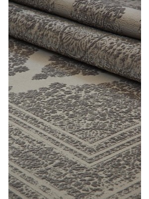 Kashe Halı Harmony 6040 Antrasit Salon Halısı Oturma Odası Halısı Koridor Halısı Mutfak Halısı Modern Makine Halısı