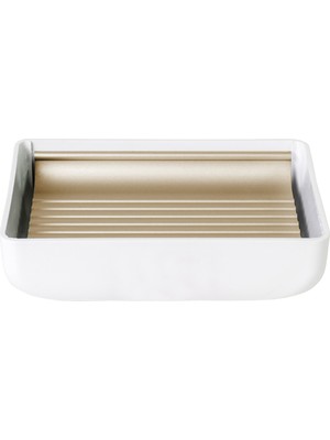 Özbience Şık Toskana Sabunluk, Beyaz ve Altın Detaylı, Modern Dekorasyon Için