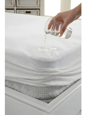 Yatak Alezi Micro Kumaş Fitted Full Kenar Sıvı Geçirmez Yatak Koruyucu Beyaz