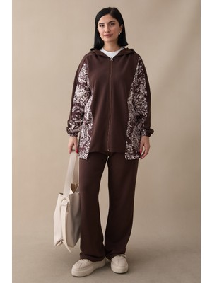 inStyle Garnili Şal Desen Kahverengi Ikili Oyşo Takım