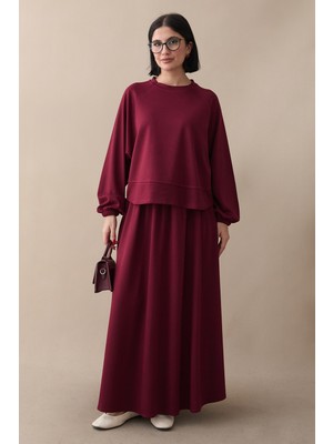inStyle Basic Biyeli Etekli Takım Bordo