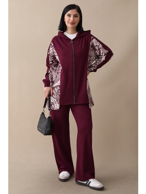 inStyle Garnili Şal Desen Bordo Ikili Oyşo Takım