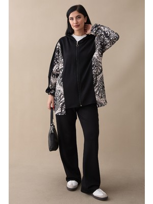 inStyle Garnili Şal Desen Siyah Ikili Oyşo Takım