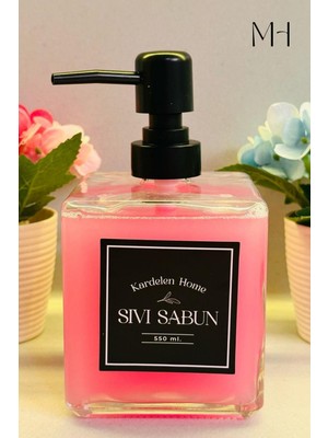 Özbience Modern 550 ml Cam Sıvı Sabun ve Deterjanlık Seti, Şık Tasarım