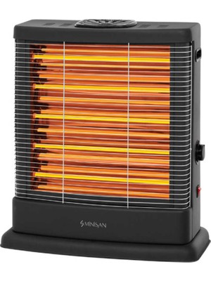 Minisan Maxi MS2500 Quartz Elektrikli Isıtıcı Soba 2500 W Metal Gövde ile Güvenli Kullanım