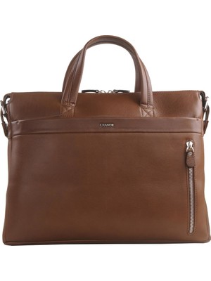 Grande Erkek Hakiki Deri Evrak Çantası Taba 6874