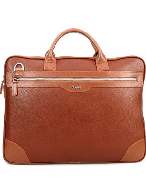 Grande Erkek Hakiki Deri Evrak Çantası Taba 6877