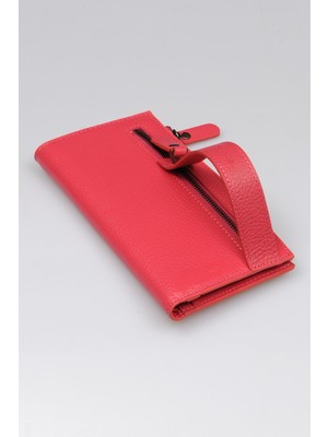 Grande Hakiki Deri Kadın Cüzdan Fuşya 2760