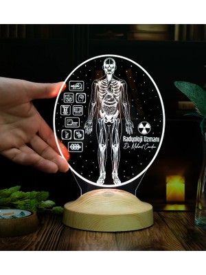 Radyoloji Uzmanına Hediye – Kişiye Özel Radyolog Doktor LED Lamba, Röntgen & Görüntüleme Tasarımlı Tıp Hediyesi