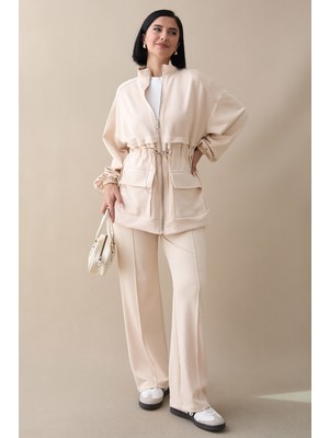 inStyle Çift Cep Biyeli Krem Oyşo Takım