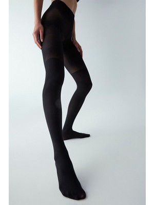 Penti Over Knee Külotlu Çorap Siyah Kadın L - XL Yumuşak Doku ve Esnek Yapı ile Konfor