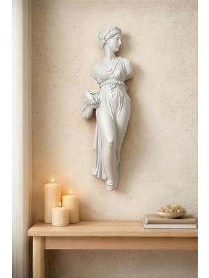 Yaratıcı Sanatlar Atölyesi 50 cm Büyük Boy Roma Kadını 3 Boyutlu Duvar Heykeli Antik Roma Yunan Heykel