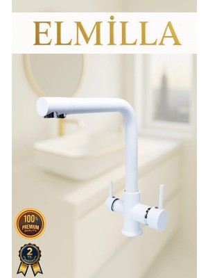 3 Yollu Arıtmalı Mutfak Bataryası Beyaz Lüx